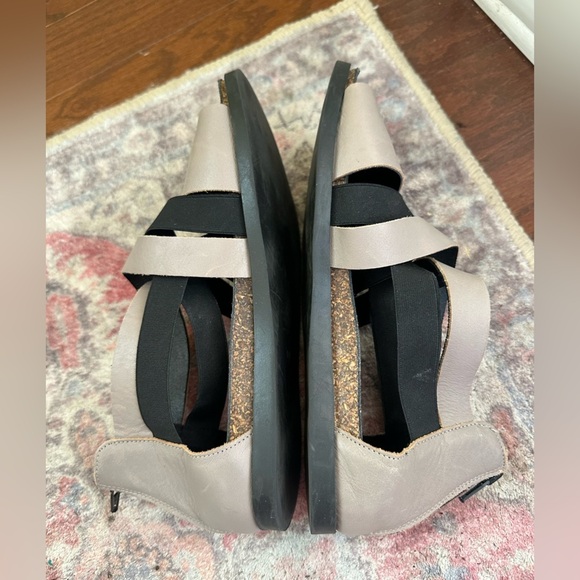 Lilimill gray leather crossover sandals made in Italy size 38 7.5 - Picture 6 of 10